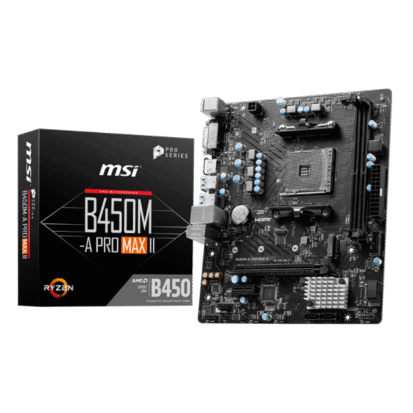 MSI B450M-A Pro Max II Motherboard (1) MSI B450M-A Pro Max II Motherboard