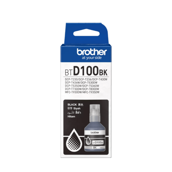 Brother BTD100BK Ink Bottle - 108 ml (1) Brother BTD100BK Ink Bottle - 108 ml